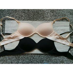 Lot of 2 wireless Lively Deep V Bras 36 A